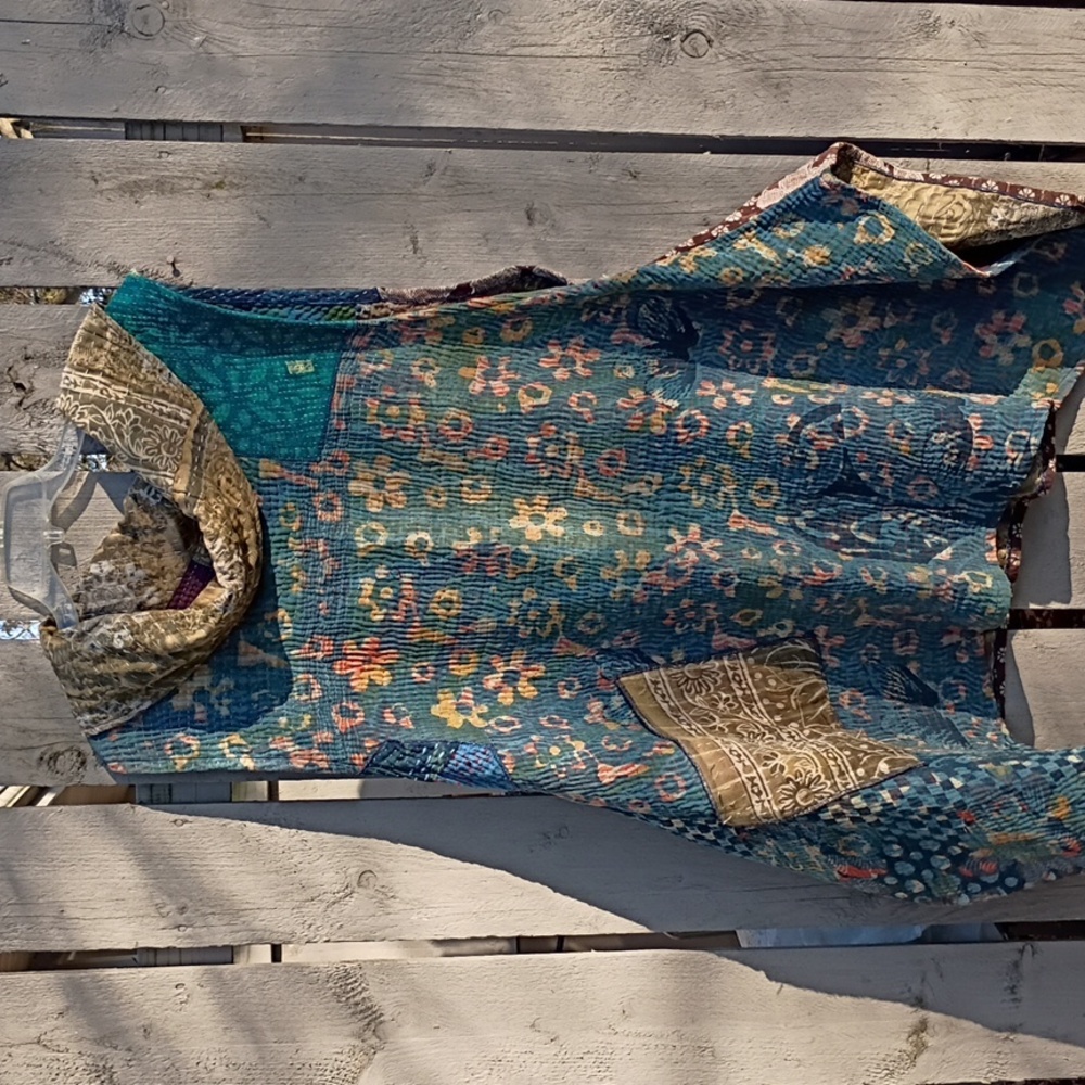 Women's Tunic Sleeveless, Cowline Neck, Hand Quilted, Very Avande Garde Piece